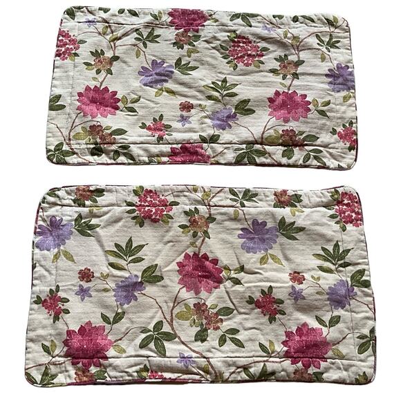 Croscill Home ~ 2 King Size Pink Plum Pillow Shams  37" X 21"  RN 21857 Floral - Picture 1 of 8